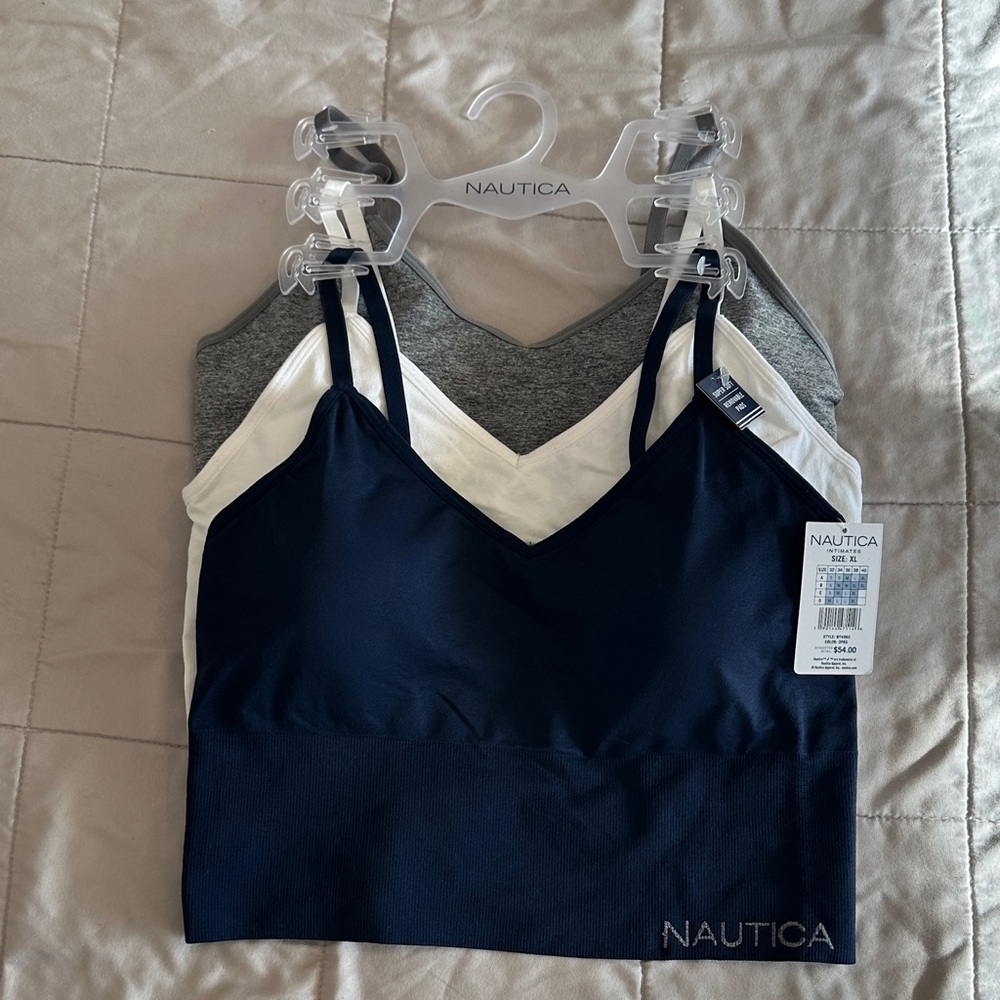 Nautica Women's Lounge Bramis Set - Navy, White, Gray Size XL - NWT